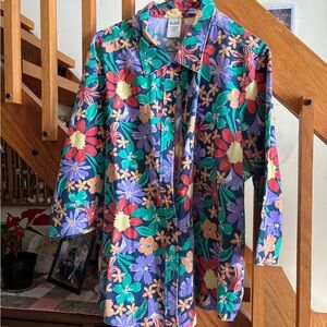 Blair Multi colored Floral Button-Up Shirt XL